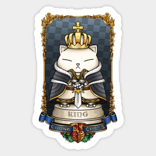 Medieval Chess Cat King Sticker